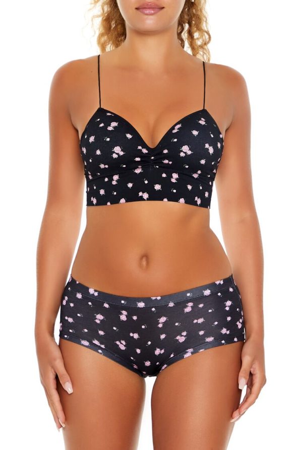 Seamless Rose Print Bralette