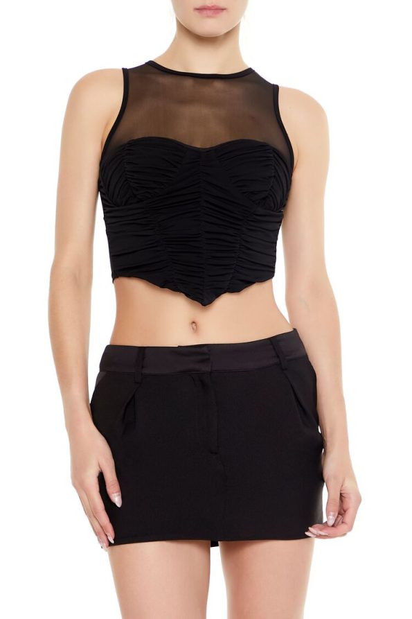 Ruched V-Hem Crop Top