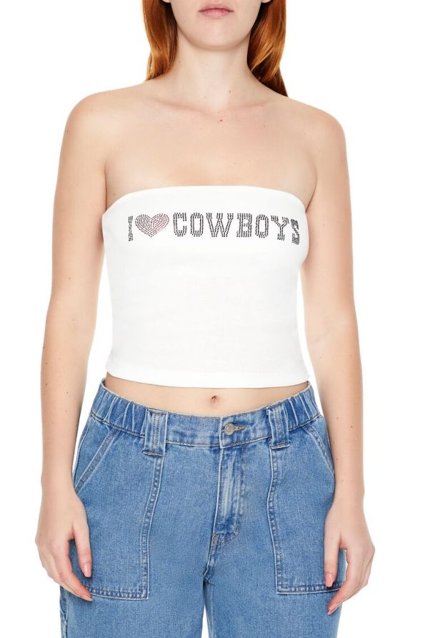 I Heart Cowboys Graphic Tube Top