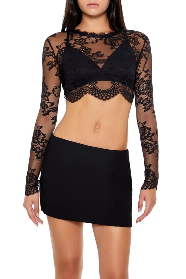 Sheer Lace Crop Top