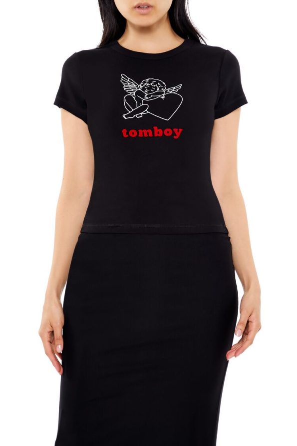 Ribbed Knit Tomboy Baby Tee