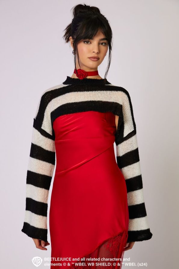 Beetlejuice Striped Shrug Sweater
