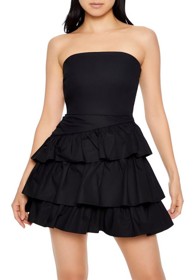 Tiered Strapless Mini Dress