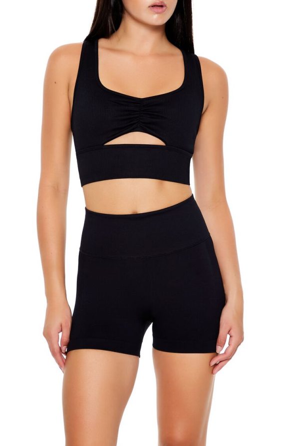 Seamless Cutout V-Back Sports Bra