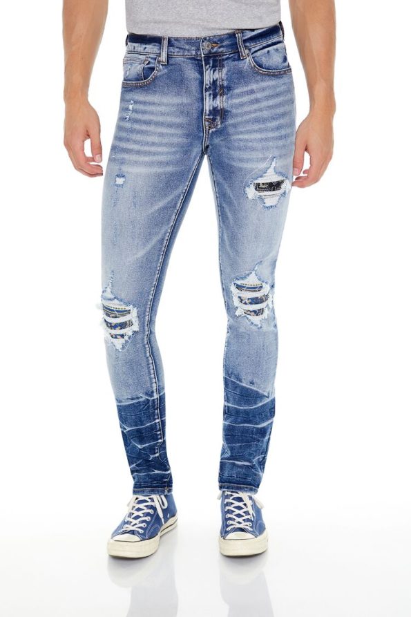 Distressed Acid Wash Skinny Jeans