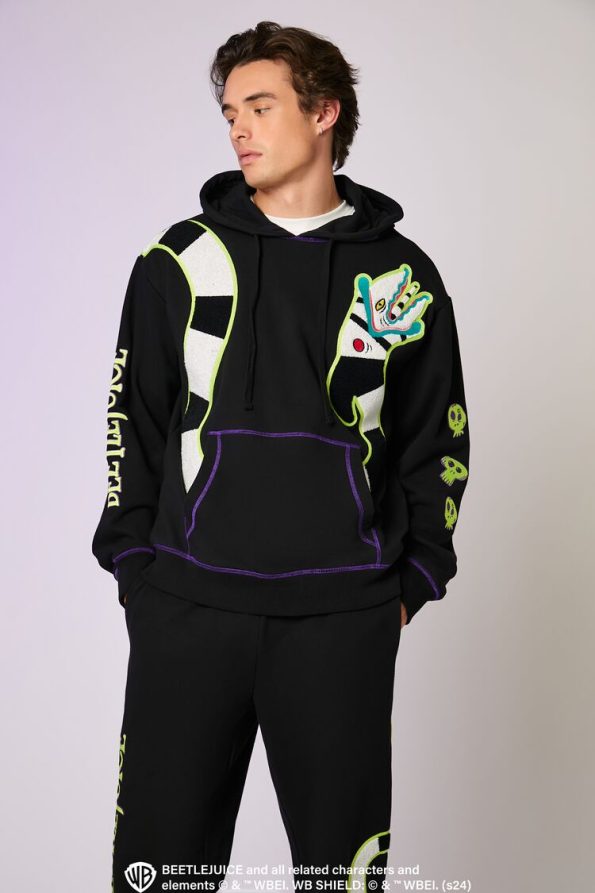 Beetlejuice Beetlejuice Sandworm Chenille Patch Hoodie