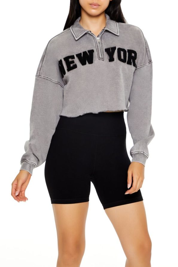 New York Half-Zip Cropped Pullover