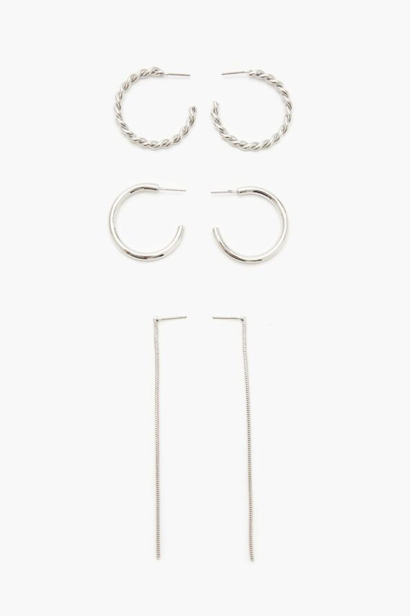 Twisted Hoop & Duster Earring Set