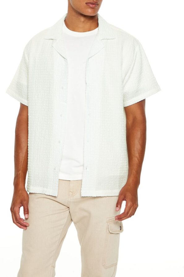 Textured Cuban-Collar Shirt