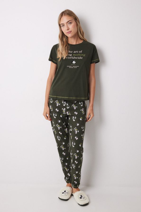 Mickey & Minnie Short Sleeve Long Pajamas