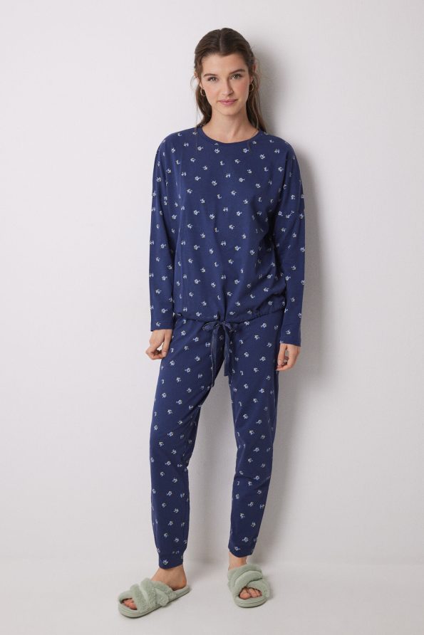 Long Cotton Pajamas With Flowers