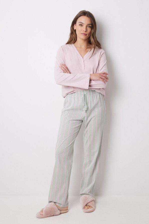 Long Pants Cotton Striped