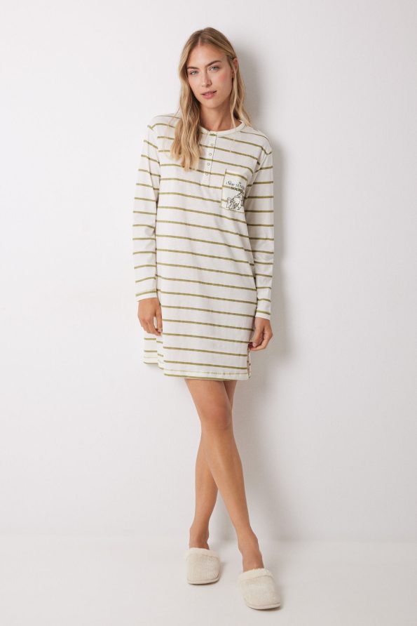 Garfield Striped Cotton Nightgown
