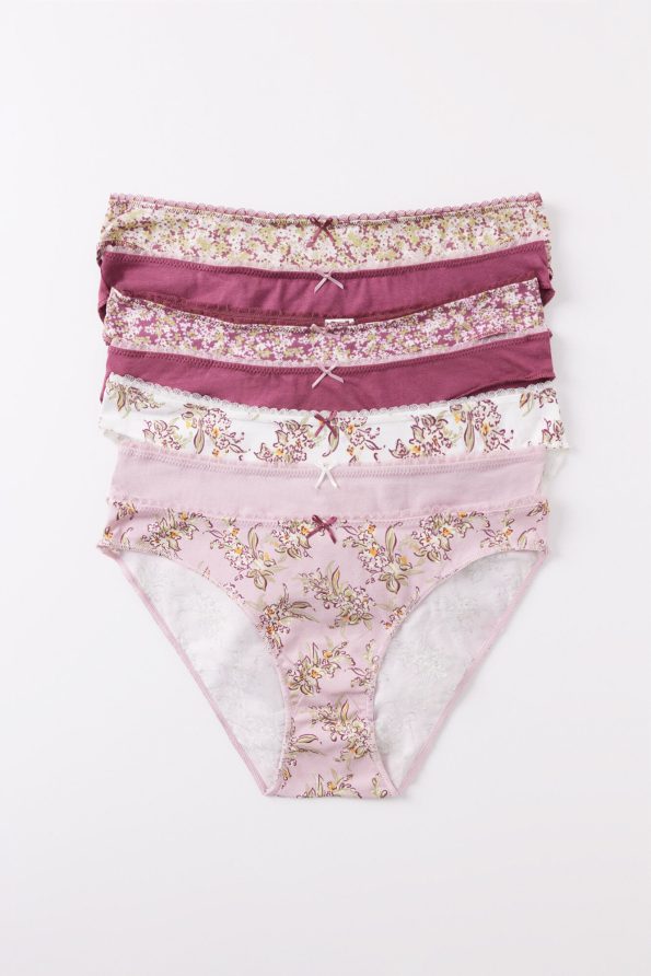 Pack Of 7 Classic Plain And Printed Cotton Panties