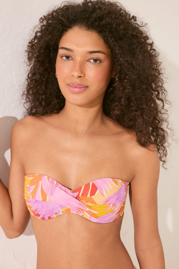 Floral Print Bandeau Bikini Top