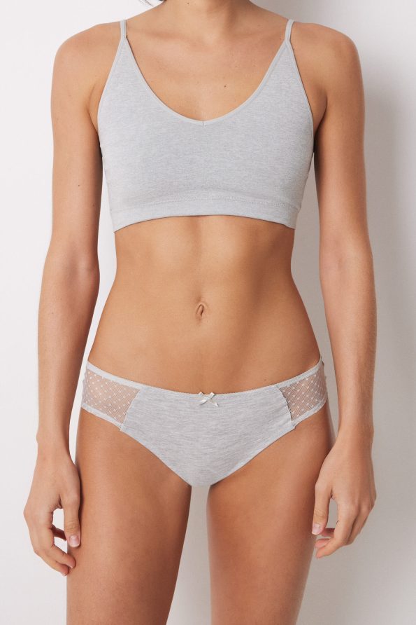Wide Cotton Panty With Lace And Bow
