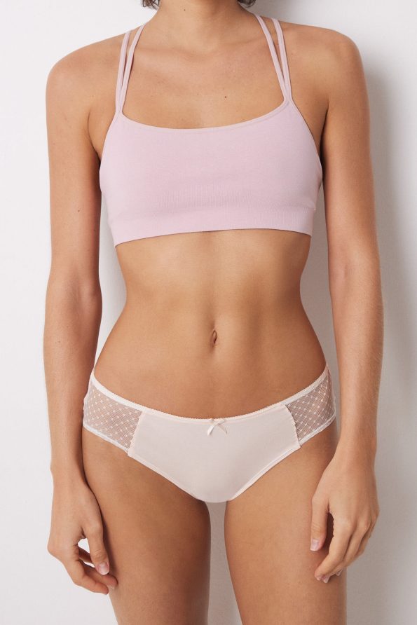 Wide Cotton Panty With Lace And Bow