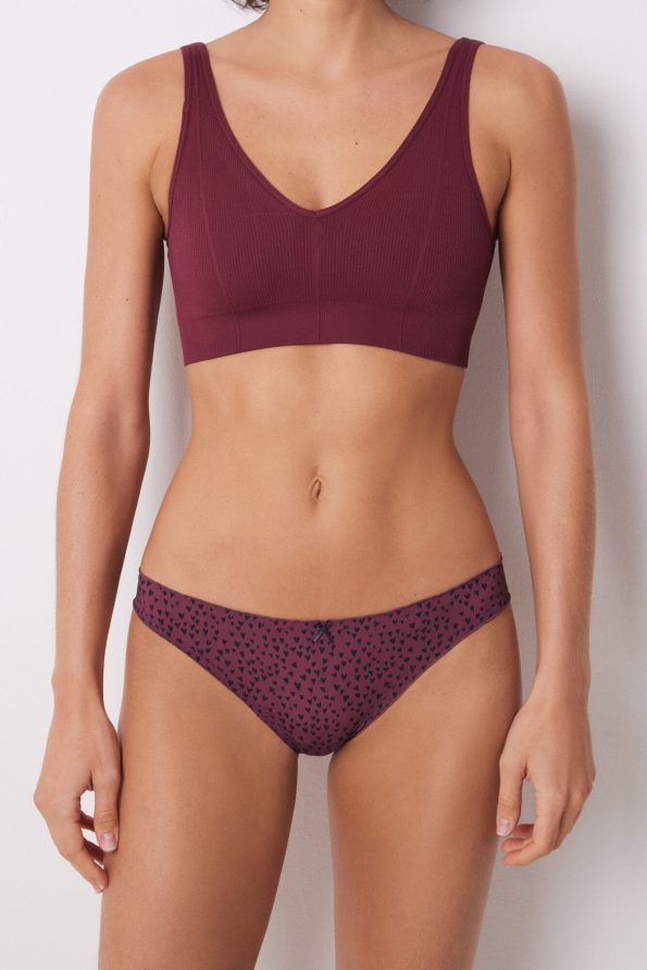 Brazilian Microfiber Panty With Carmine Ruching